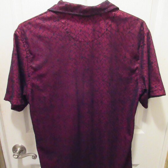 Morbid Threads Vintage Black Spiderweb Cobweb Lace Red Shirt Button Up Goth Men - Picture 3 of 14